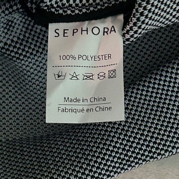 Sephora Black White Stripe Knitted Tote Shipping Bag Limited Edition 8"X13.5" - Picture 3 of 3